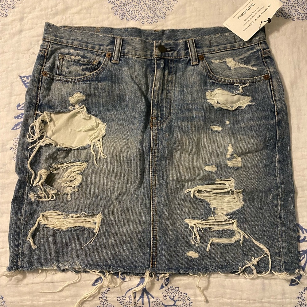 ‼️MOVING SALE - Must go - make an offer‼️ 
Ralph Lauren Distressed Jean Skirt